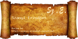 Szanyi Erzsébet névjegykártya